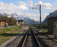 Blick nach Süden am Bahnhof Schänis (SG). (Foto: Silvia Tobias/WSL)