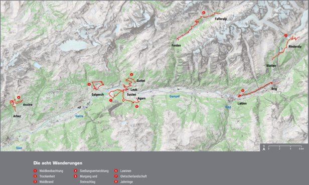 Die Wanderrouten in der Übersicht.
