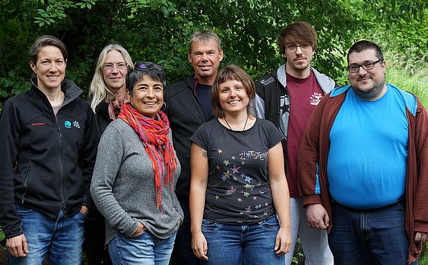Das Ausbildungsteam für Lehrstellen im Biologie-Labor der WSL