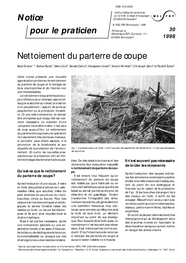 Nettoiement du parterre de coupe