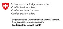 Logo des Bundesamts für Umwelt BAFU mit rotem Schweizer Kreuz und mehrsprachigem Schriftzug der Schweizerischen Eidgenossenschaft