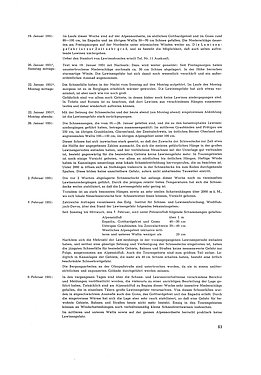 Texte en noir et blanc avec des entrées datées décrivant des événements météorologiques et des avalanches en janvier et février 1951
