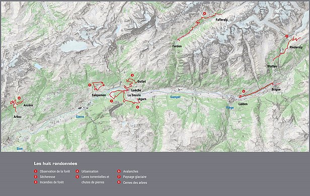 Tous les itinéraires d’un seul coup d’œil.