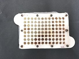 Abbildung einer 96-Well-i-Chip-Platte, die zur Kultivierung von Mikroorganismen verwendet wird