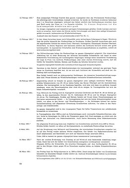 Texte en noir et blanc avec des entrées datées décrivant des événements météorologiques en février et mars 1951