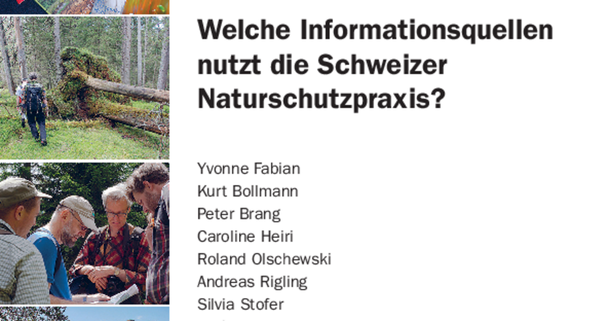 Welche Informationsquellen nutzt die Schweizer Naturschutzpraxis?