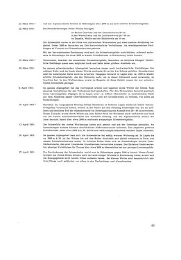 Texte en noir et blanc avec des entrées chronologiques et des dates sur fond blanc