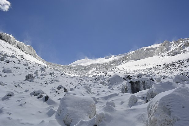 Anrisszone der Eislawine im Tibetischen Hochland. Foto: Wentao Hu 