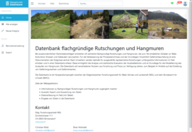WSL-Rutschungsdatenbank: Web-Applikation Datenbank für flachgründige Rutschungen und Hangmuren. Bild: WSL