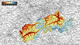 Relative Schneehöhen vom 6. März 2024 ... (Grafik: SLF)