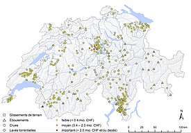 Localisation et ampleur des dommages provoqués par les intempéries en 2020.