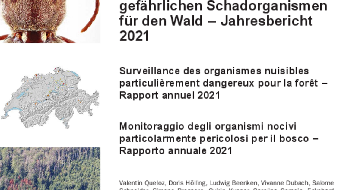 Daniel Rigling Überwachung von besonders gefährlichen Schadorganismen für den Wald ...
